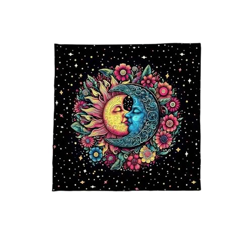 XINGLIDA Sun Moon/Eulenmuster Astrologie Tischdecke Tarots Göttliche Tischdecke Altars Stoff Gottesbrettspiel Accessoire Kartentisch Tuch Wand Dekore von XINGLIDA