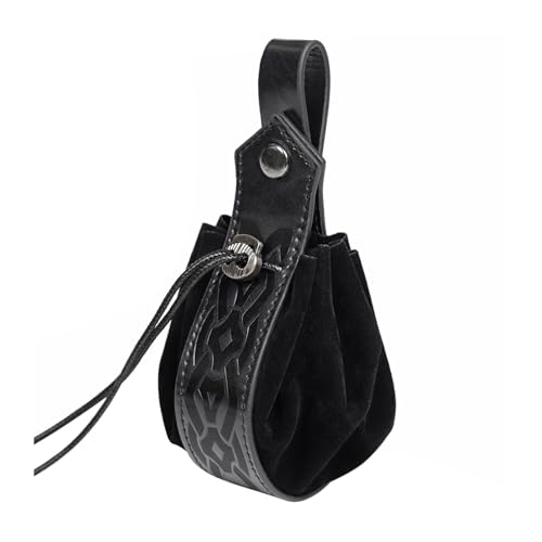 XINGLIDA Vintage Kordelzug Tasche PU Hüfttasche Mittelalterliche Würfel Tasche Halloween Geldbörse Cosplay Party von XINGLIDA