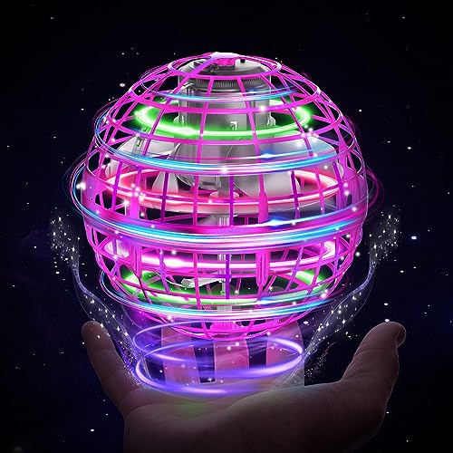 XINHOME Fliegender Ball, Flying Ball mit Led-Beleuchtung, Fliegender Ball Drohne Flying Orb Ball Hover Toy Geschenke für Jungen Mädchen 6-12 Jahre Flying Orb Ball von XINHOME