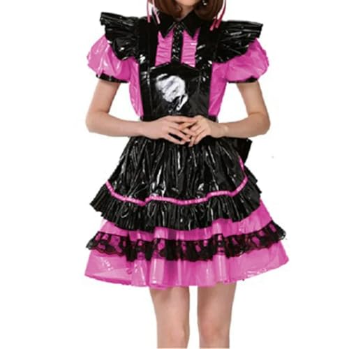 XINLIANYI Abschließbare Plissee-Dienstmädchen mit Schürze, A-Linie, PVC, Uniform, Party, Fancy Cosplay, Kostüm, anpassbar XINLIANYI Abschließbare Plissee-Dienstmädchen mit Schürze, A-Linie, PVC, Uniform, Party, Fancy Cosplay, Kostüm, anpassbar von XINLIANYI
