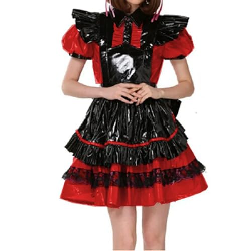XINLIANYI Abschließbare Plissee-Dienstmädchen mit Schürze, A-Linie, PVC, Uniform, Party, Fancy Cosplay, Kostüm, anpassbar XINLIANYI Abschließbare Plissee-Dienstmädchen mit Schürze, A-Linie, PVC, Uniform, Party, Fancy Cosplay, Kostüm, anpassbar von XINLIANYI