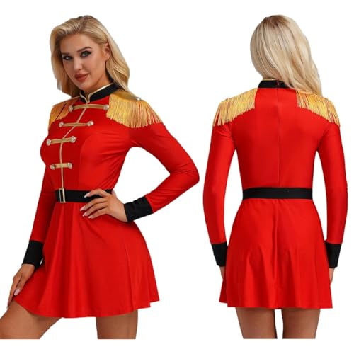 XINLIANYI Damen Löwenbändiger, Cosplay-Kostüm, Quaste, Schulter, lange Ärmel, Zirkus, Ringmeister, Verkleidungskostüm von XINLIANYI