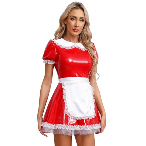 XINLIANYI Damen-Schürze, Dienstmädchenkleid, Lackleder, Outfits, Dienstmädchen-Outfit, Diener, Cosplay, Kostüm, Cosplay-Uniform XINLIANYI Damen-Schürze, Dienstmädchenkleid, Lackleder, Outfits, Dienstmädchen-Outfit, Diener, Cosplay, Kostüm, Cosplay-Uniform von XINLIANYI