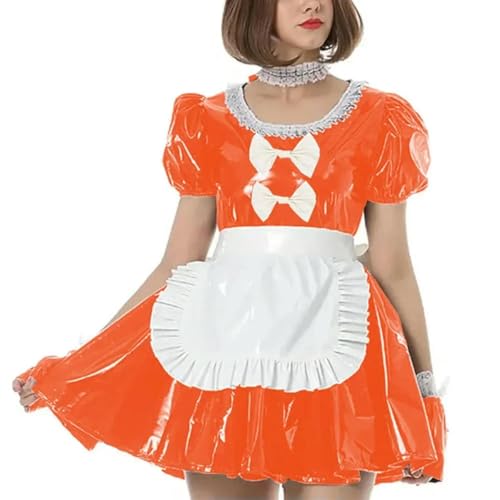 XINLIANYI Dienstmädchenkleid, Cosplay, Uniformen mit Schürze, kurzärmelig, Spitze, PVC-Leder, Dienstmädchen-Outfit, anpassbar XINLIANYI Dienstmädchenkleid, Cosplay, Uniformen mit Schürze, kurzärmelig, Spitze, PVC-Leder, Dienstmädchen-Outfit, anpassbar von XINLIANYI