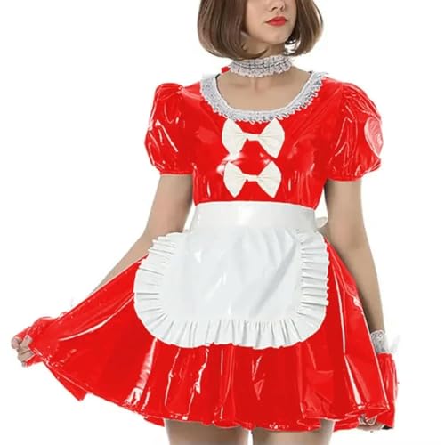 XINLIANYI Dienstmädchenkleid, Cosplay, Uniformen mit Schürze, kurzärmelig, Spitze, PVC-Leder, Dienstmädchen-Outfit, anpassbar XINLIANYI Dienstmädchenkleid, Cosplay, Uniformen mit Schürze, kurzärmelig, Spitze, PVC-Leder, Dienstmädchen-Outfit, anpassbar von XINLIANYI