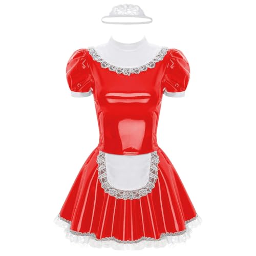 XINLIANYI Französische Schürze für Damen, Dienstmädchen-Cosplay-Kleid mit Spitzen-Stirnband, Rüschen, Spitzenschürze, Kostüme XINLIANYI Französische Schürze für Damen, Dienstmädchen-Cosplay-Kleid mit Spitzen-Stirnband, Rüschen, Spitzenschürze, Kostüme von XINLIANYI
