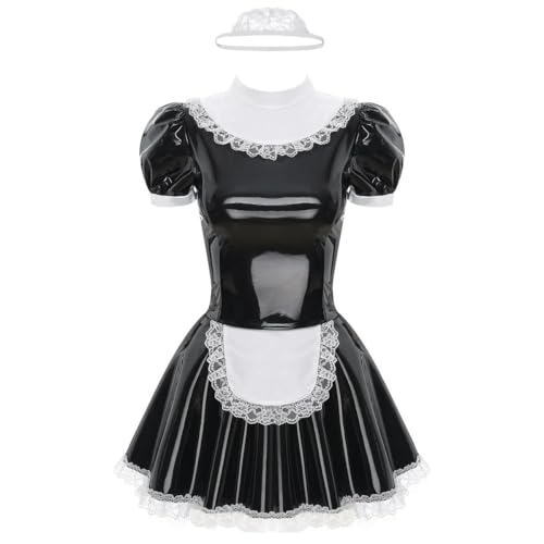 XINLIANYI Französische Schürze für Damen, Dienstmädchen-Cosplay-Kleid mit Spitzen-Stirnband, Rüschen, Spitzenschürze, Kostüme XINLIANYI Französische Schürze für Damen, Dienstmädchen-Cosplay-Kleid mit Spitzen-Stirnband, Rüschen, Spitzenschürze, Kostüme von XINLIANYI