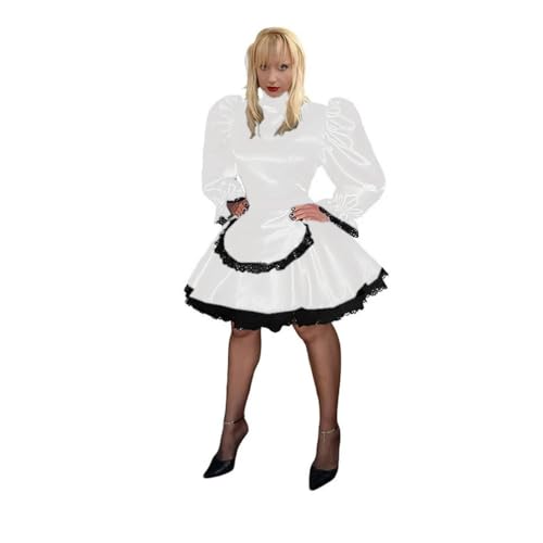 XINLIANYI Französisches Dienstmädchen-Kleid, Kunstleder, Cosplay-Uniform, Vintage-Outfit, personalisierbar von XINLIANYI