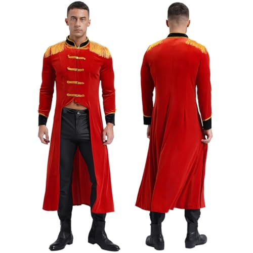 XINLIANYI Herren-Frack aus Samt, Zirkus, Cosplay, Kostüm, Party, Performance, Fransenbretter von XINLIANYI