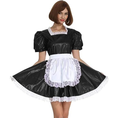 XINLIANYI PVC-Kostüm für Party, Cosplay, Dienstmädchen, Uniformen, kurzärmelig, plissiert, personalisierbar XINLIANYI PVC-Kostüm für Party, Cosplay, Dienstmädchen, Uniformen, kurzärmelig, plissiert, personalisierbar von XINLIANYI