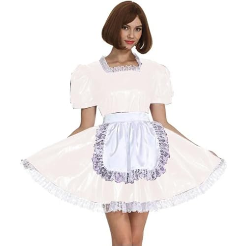 XINLIANYI PVC-Kostüm für Party, Cosplay, Dienstmädchen, Uniformen, kurzärmelig, plissiert, personalisierbar XINLIANYI PVC-Kostüm für Party, Cosplay, Dienstmädchen, Uniformen, kurzärmelig, plissiert, personalisierbar von XINLIANYI