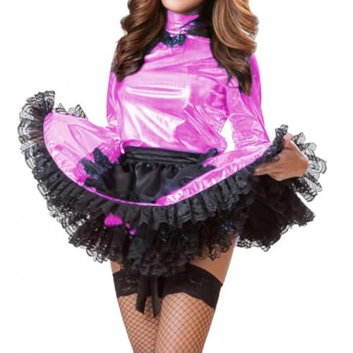 XINLIANYI Schwarze Uniform für Damen, Spitzenbesatz, mit Schürze, Stehkragen, A-Linie, Cosplay, Party, Kostüm, personalisierbar XINLIANYI Schwarze Uniform für Damen, Spitzenbesatz, mit Schürze, Stehkragen, A-Linie, Cosplay, Party, Kostüm, personalisierbar von XINLIANYI