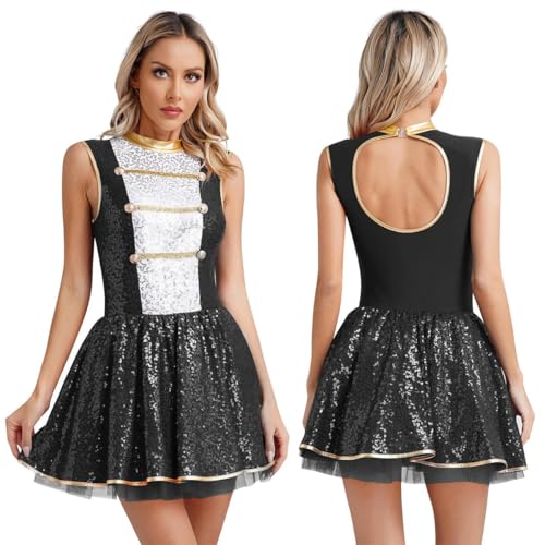 XINLIANYI Zirkus-Kostüme für Damen, ärmellos, Rückenausschnitt, Pailletten, Kleid, Party, Rollenspiel XINLIANYI Zirkus-Kostüme für Damen, ärmellos, Rückenausschnitt, Pailletten, Kleid, Party, Rollenspiel von XINLIANYI