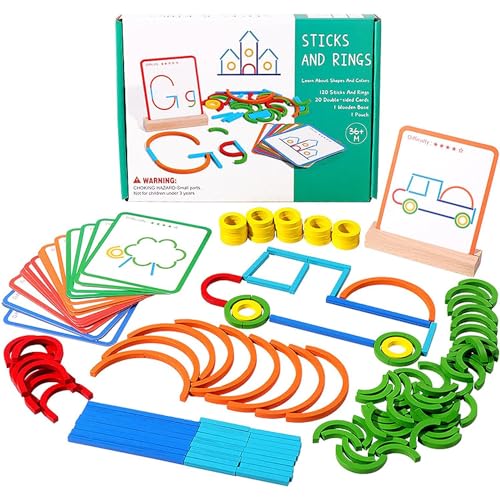 Kinderpuzzle,Holzspielzeug für Kinder,Holzpuzzle ab 3 4 5 6 Jahren,120 Stück Puzzle Stöcke und Ringe mit Karten,Holz Lernspiele Montessori Spielzeug für Kinder Geschenke für Mädchen Junge Kinderpuzzle,Holzspielzeug für Kinder,Holzpuzzle ab 3 4 5 6 Jahren,120 Stück Puzzle Stöcke und Ringe mit Karten,Holz Lernspiele Montessori Spielzeug für Kinder Geschenke für Mädchen Junge von XINNIAN