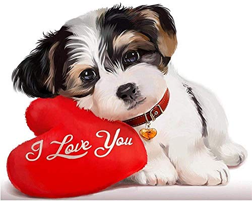 XINNeck 1000 Pieces Wooden Jigsaw Puzzle，Animal Dog and Heart Pillow Adults Jigsaw Puzzle Children Puzzles Creative Games Wooden Puzzle Toys von XINNeck