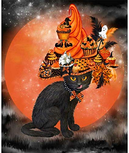 XINNeck 1000 Pieces Wooden Jigsaw Puzzle，Fantasy Hat Black Cat Adults Jigsaw Puzzle Children Puzzles Creative Games Wooden Puzzle Toys von XINNeck