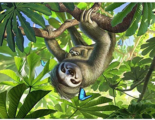 XINNeck 1000 Pieces Wooden Jigsaw Puzzle，Sloth Mother Children Jigsaw Puzzle Adults Puzzles Creative Games Wooden Puzzle Toys Gift von XINNeck