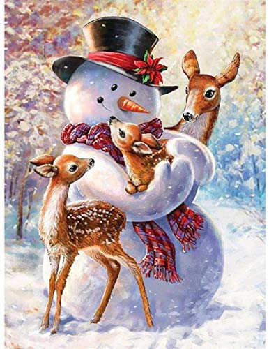XINNeck 1000 Pieces Wooden Jigsaw Puzzle，Snowman Deer Winter Adults Jigsaw Puzzle Children Puzzles Creative Games Wooden Puzzle Toys Fashion von XINNeck