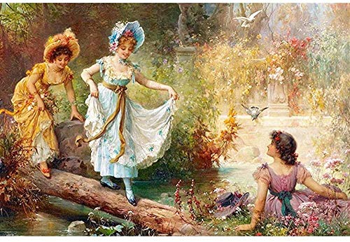XINNeck 1000 Pieces Wooden Jigsaw Puzzle，Three Girls Playing In The Flowers Adults Jigsaw Puzzle Children Puzzles Creative Games Wooden Puzzle Toys elegant von XINNeck