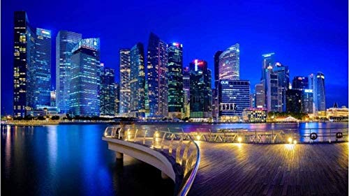 XINNeck Holzpuzzle 1000 stücke Lernspielzeug,Puzzle Singapore Sky Towers Lernspielzeug aus Holz für Erwachsene und Kinder von XINNeck