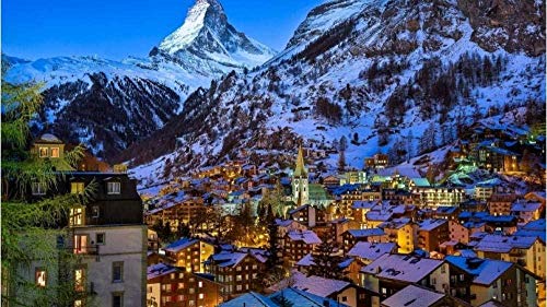 XINNeck Holzpuzzle 1000 stücke Lernspielzeug,Puzzle Zermatt Tal Berge Schnee DIY Spielzeug für Erwachsene Dekoration Collectia XINNeck Holzpuzzle 1000 stücke Lernspielzeug,Puzzle Zermatt Tal Berge Schnee DIY Spielzeug für Erwachsene Dekoration Collectia von XINNeck