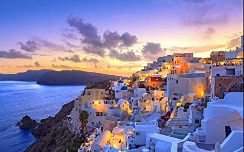 XINNeck Holzpuzzle 1000 stücke Lernspielzeug,Santorini Oia Griechenland Weihnachtspuzzle 1000 Tabletten von XINNeck