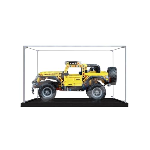 Acryl-Vitrine für Lego 42122 Geländefahrzeug – staubdicht mit UV-Schutz, passgenau für Lego 42122 Modell – Sammleredition (Modell nicht im Lieferumfang enthalten) (schwarzer Sockel + 2 mm) von XINPENGD