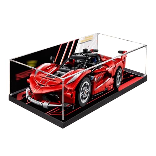 Acryl-Vitrine für Lego 42212 Racing – staubdicht mit UV-Schutz, passgenau für Lego 42212 Modell – Sammleredition (Modell nicht im Lieferumfang enthalten) (Hintergrund + Sprühbasis) von XINPENGD