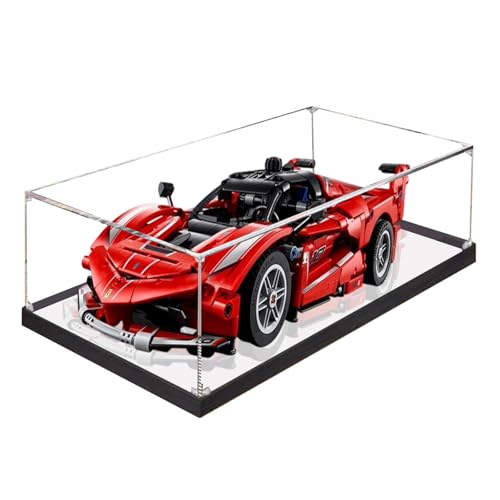 Acryl-Vitrine für Lego 42212 Racing – staubdicht mit UV-Schutz, passgenau für Lego 42212 Modell – Sammleredition (Modell nicht im Lieferumfang enthalten) (Spiegelsockel + 3 mm) von XINPENGD