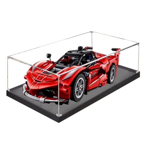 Acryl-Vitrine für Lego 42212 Racing – staubdicht mit UV-Schutz, passgenau für Lego 42212 Modell – Sammleredition (Modell nicht im Lieferumfang enthalten) (schwarzer Sockel + 3 mm) von XINPENGD