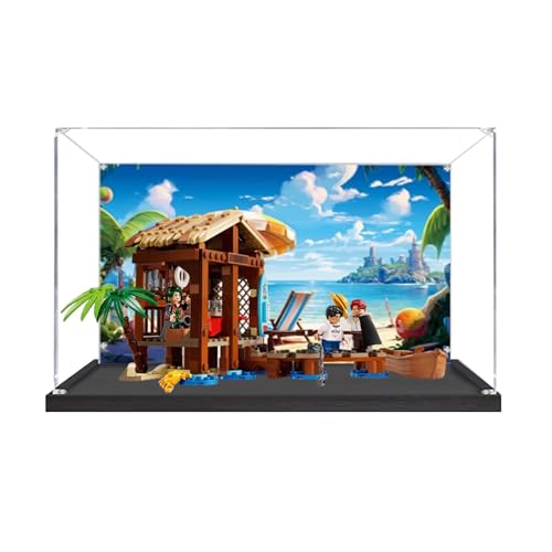 Acryl-Vitrine für Lego 75636 Windmühle Village Lodge – staubdicht mit UV-Schutz, passgenau für Lego 75636 Modell – Sammleredition (Modell nicht im Lieferumfang enthalten) (schwarzer Sockel + von XINPENGD
