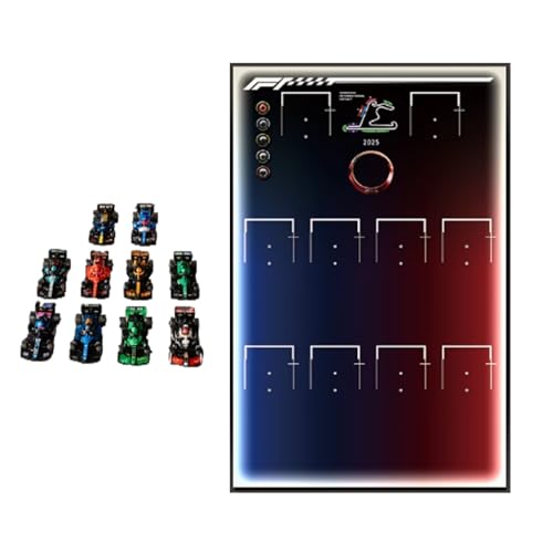 Wand-Display, Fotorahmen, Wandplatte, kompatibel mit LEGO 77242-77251 F1-Serie, zum Sammeln und Schützen, 49,8 x 80 cm (Modell nicht im Lieferumfang enthalten) (Stil 3 (mit Licht)) von XINPENGD