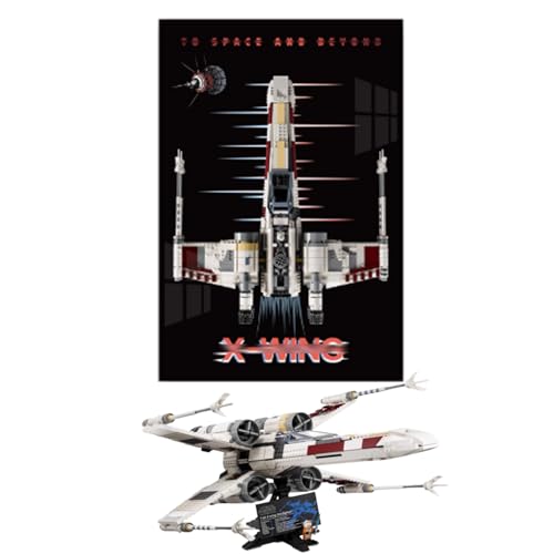 Wand-Display, Fotorahmen, Wandplatte, kompatibel mit Lego 75355 X-Wing Fighter, zum Sammeln und Schützen, 49,8 x 79,8 cm (Modell nicht im Lieferumfang enthalten) (Option C (ohne Licht)) von XINPENGD