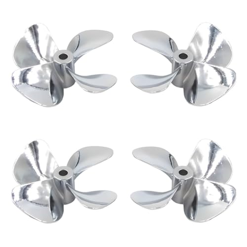 4-Blatt-Propeller aus Zinklegierung, zwei Paar robustes Modellzubehör, 55 mm/60 mm Drehdurchmesser, Rechts- und Linkshänder, langlebige Ersatz-Lüfterblätter for Schlepper, Angeln, ROV, RC-Boote(Silver 4-Blatt-Propeller aus Zinklegierung, zwei Paar robustes Modellzubehör, 55 mm/60 mm Drehdurchmesser, Rechts- und Linkshänder, langlebige Ersatz-Lüfterblätter for Schlepper, Angeln, ROV, RC-Boote(Silver von XINRUI