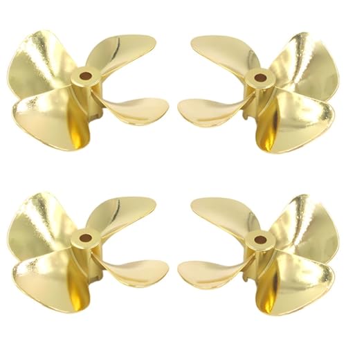 4-Blatt-Propeller aus Zinklegierung, zwei Paar robustes Modellzubehör, 55 mm/60 mm Drehdurchmesser, Rechts- und Linkshänder, langlebige Ersatz-Lüfterblätter for Schlepper, Angeln, ROV, RC-Boote(Gold,6 4-Blatt-Propeller aus Zinklegierung, zwei Paar robustes Modellzubehör, 55 mm/60 mm Drehdurchmesser, Rechts- und Linkshänder, langlebige Ersatz-Lüfterblätter for Schlepper, Angeln, ROV, RC-Boote(Gold,6 von XINRUI