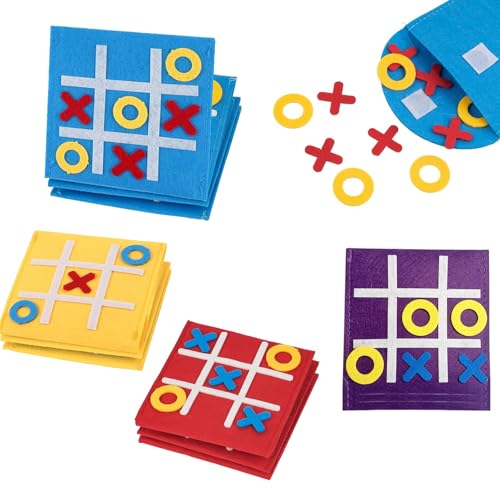 12 Stück Tic Tac Toe Spiel, Mini-Brettspiel Spielzeug,Filz Neun Raster Tic Tac Toe Spielbrett für Kindergeburtstag Party Geschenk Reisespiele für Erwachsene Jungen Mädchen von XINSUO