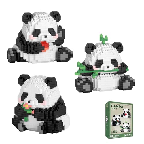 XINTANGXIA 3 In1 Panda Bausteine Set Panda Klemmbausteine Building Block Sets Konstruktionsspielzeug für Kinder Erwachsene Kompatibel Spielzeug Nette Home Decors von XINTANGXIA