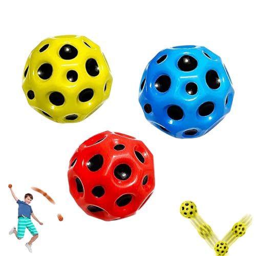 XINTANGXIA 3 Stück Astro Jump Ball 7 cm Hohe Sprünge Gummiball Space Ball Space Theme Bouncy Moon Balls for Kids Party Gift Im Freien von XINTANGXIA