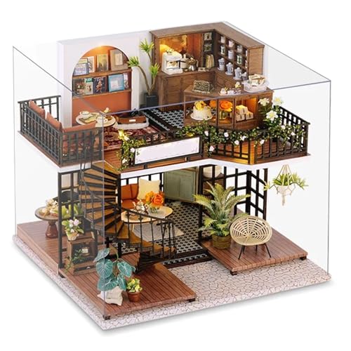 Dekoration Crafts, Home Decor,Tiny Haus Bauen Haus-Mini-Set zur Raumgestaltung, Heim-Schlafzimmer-Dekoration mit Möbeln, Holzhandwerk, Puzzle, Mädchengeburtstag (Color : LV-001-B) von XINTAOSM