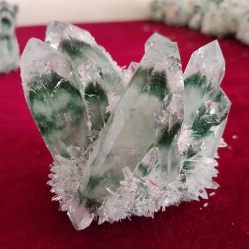 Dekoration Crafts, Home Decor,Tiny Haus Bauen Seltenes wunderschönes grünes Geister-Phantom-Quarz-Kristall-Cluster-Exemplar (Size : 400-500g) von XINTAOSM