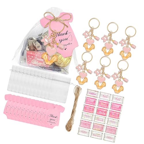 XINYIN 6/20-teiliges Babyfüße-Schlüsselanhänger-Set für Babypartys, Schlüsselanhänger mit Wickelaufkleber, Hängeetikett für Hochzeits-Babypartys XINYIN 6/20-teiliges Babyfüße-Schlüsselanhänger-Set für Babypartys, Schlüsselanhänger mit Wickelaufkleber, Hängeetikett für Hochzeits-Babypartys von XINYIN