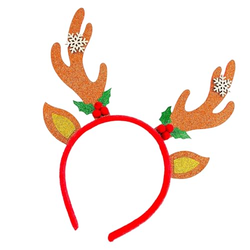 XINYIN Elegantes goldenes Rentier-Elch-Stirnband für Weihnachten, Feiertage, Partys, bequemer Stoff-Kopfschmuck, Haar-Accessoire XINYIN Elegantes goldenes Rentier-Elch-Stirnband für Weihnachten, Feiertage, Partys, bequemer Stoff-Kopfschmuck, Haar-Accessoire von XINYIN