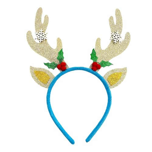 XINYIN Elegantes goldenes Rentier-Elch-Stirnband für Weihnachten, Feiertage, Partys, bequemer Stoff-Kopfschmuck, Haar-Accessoire XINYIN Elegantes goldenes Rentier-Elch-Stirnband für Weihnachten, Feiertage, Partys, bequemer Stoff-Kopfschmuck, Haar-Accessoire von XINYIN