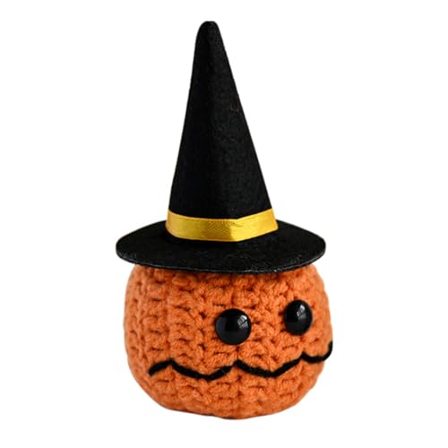 XINYIN Halloween Kleiner Kürbiskopf Häkelpuppen Ornament Handgemachte Emotionsunterstützung Strickspielzeug Positiv Dekoratives Geschenk von XINYIN