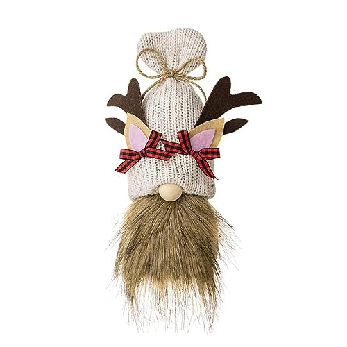 XINYIN Hut, Muschel, Weihnachten, einzigartig, Holz, Rentierpuppe, ohne Gesicht, Dekoration, verbreitet Freude und Ferienzeit, Figur Kollektion von XINYIN