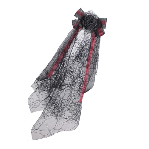 XINYIN Mehrzweck-Haarschmuck für Halloween, Schleier, schwarze Schleifen, Kostüm-Kopfschmuck für Mottopartys, Kostümzubehör, sichere Haarspange von XINYIN