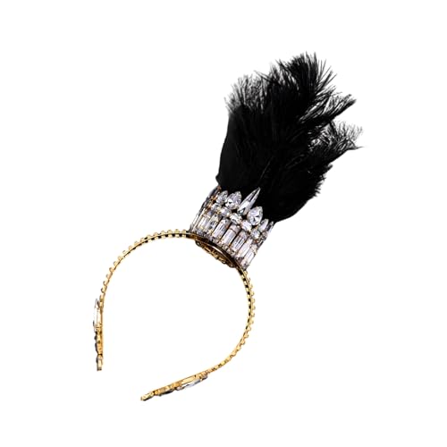 XINYIN Stilvoller gefiederter Kopfschmuck mit Strasssteinen, Krone, Haarreif für Karneval, Feiern und Party-Enthusiasten, Kostüm-Kronenstück XINYIN Stilvoller gefiederter Kopfschmuck mit Strasssteinen, Krone, Haarreif für Karneval, Feiern und Party-Enthusiasten, Kostüm-Kronenstück von XINYIN