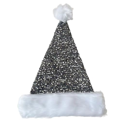 XINYIN Weihnachtsmannmützen aus Plüsch mit weißem Glitzerrand für Silvesterparty, Cosplay-Zubehör XINYIN Weihnachtsmannmützen aus Plüsch mit weißem Glitzerrand für Silvesterparty, Cosplay-Zubehör von XINYIN