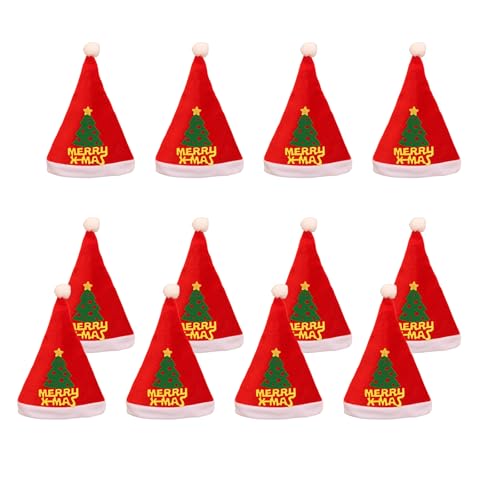 XINYIN Weiße Weihnachtsmütze, 12 Stück, Weihnachtsmannmütze, Zubehör, Nikolausmütze für Weihnachtsveranstaltungen, Feiern XINYIN Weiße Weihnachtsmütze, 12 Stück, Weihnachtsmannmütze, Zubehör, Nikolausmütze für Weihnachtsveranstaltungen, Feiern von XINYIN