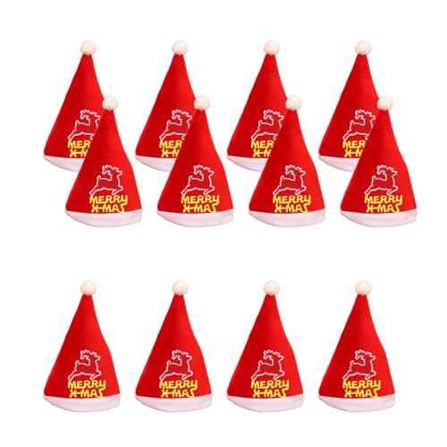 XINYIN Weiße Weihnachtsmütze, 12 Stück, Weihnachtsmannmütze, Zubehör, Nikolausmütze für Weihnachtsveranstaltungen, Feiern XINYIN Weiße Weihnachtsmütze, 12 Stück, Weihnachtsmannmütze, Zubehör, Nikolausmütze für Weihnachtsveranstaltungen, Feiern von XINYIN